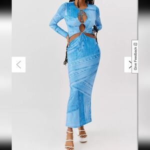 AFRM Marcella Printed Cutout Maxi Dress Sz S | NWT